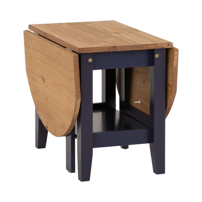 Santos Drop Leaf Coffee Table - Navy Blue Distressed Waxed Pine