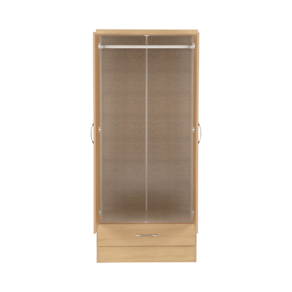 Nevada 2 Door 1 Drawer Wardrobe – Sonoma Oak