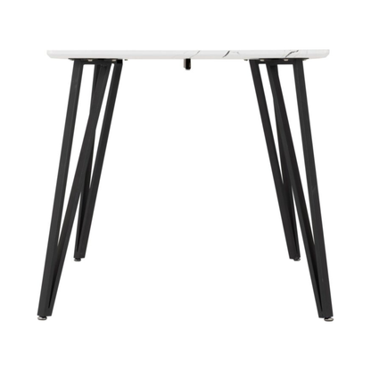 Marlow Dining Table in White Marble Effect – 130cm