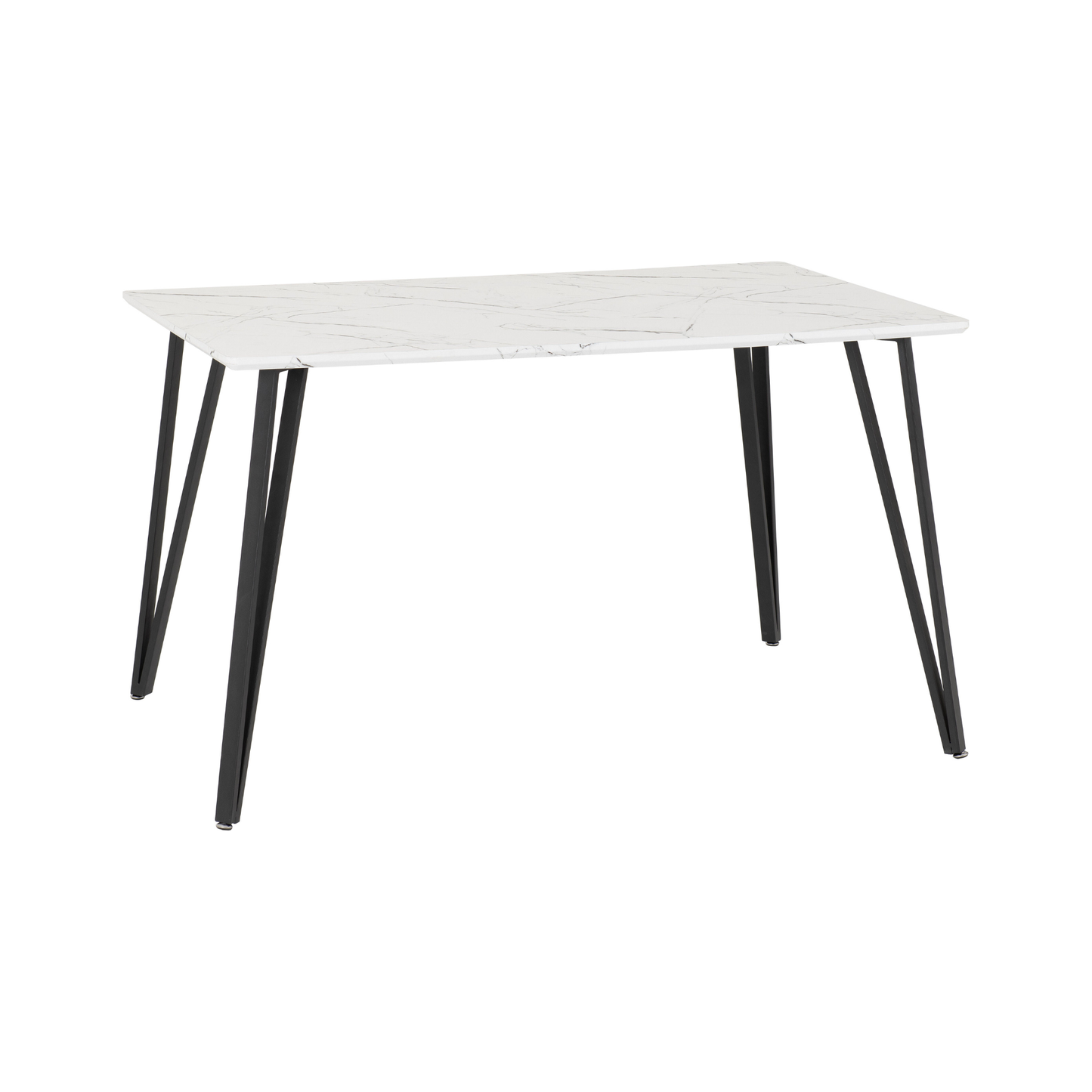 Marlow & Avery Dining Set - White Marble/Sapphire Blue Velvet