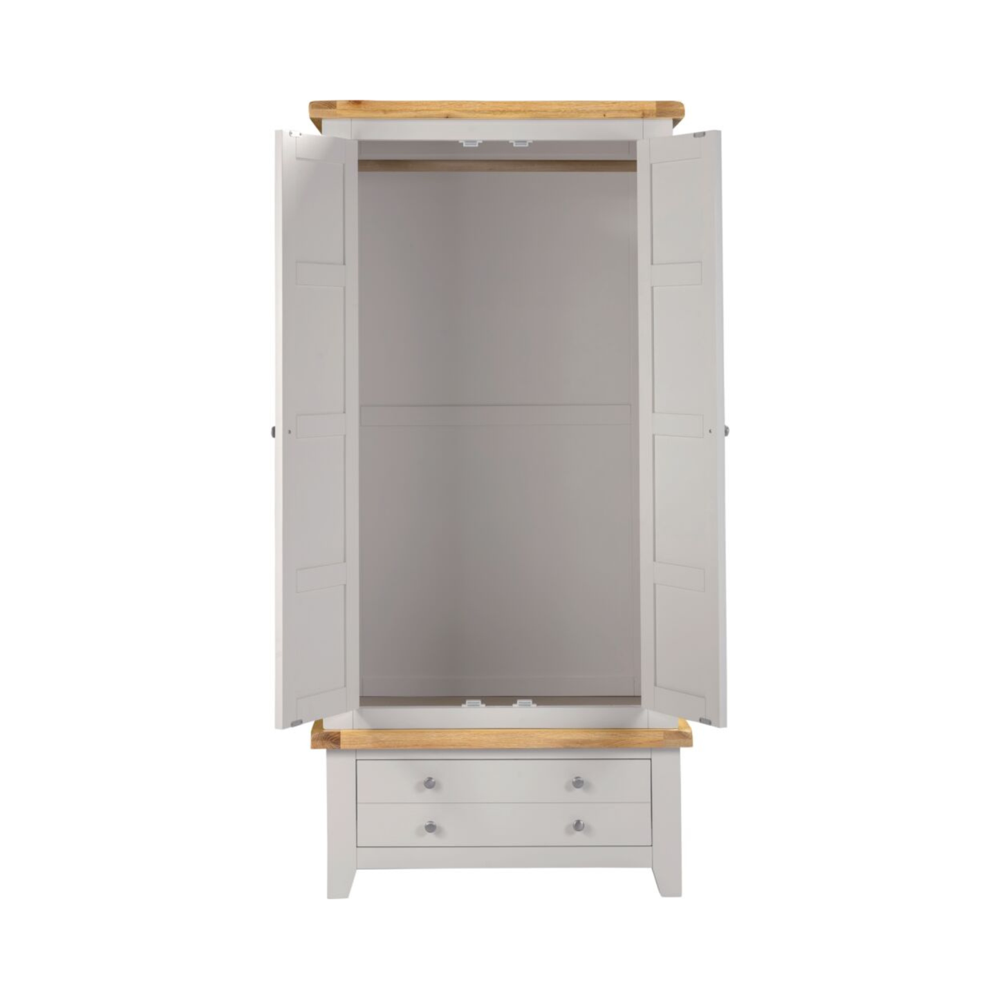 Windsor 2 Door 1 Drawer Wardrobe – Pebble Grey/Oak