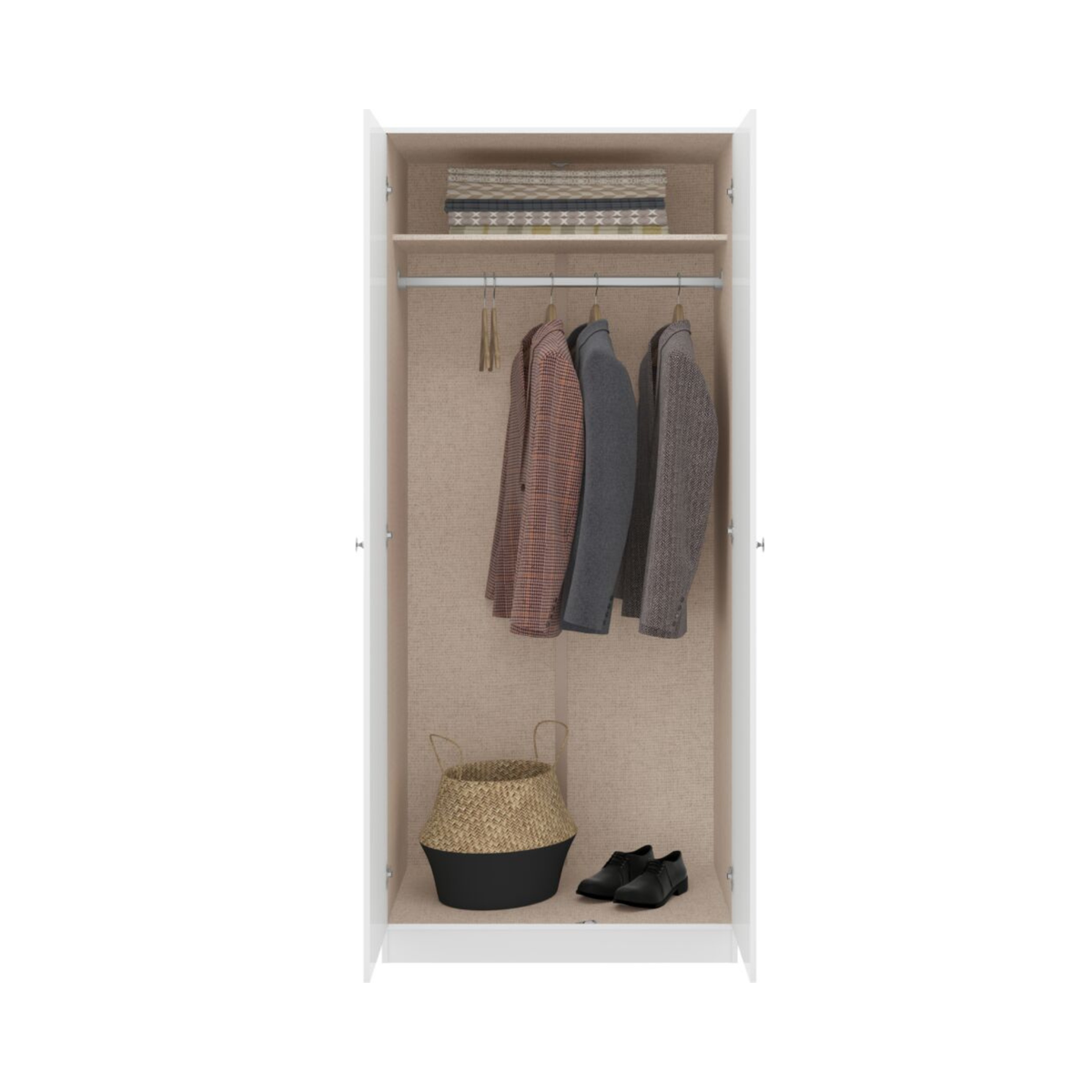 Denver 2 Door Wardrobe – White Gloss