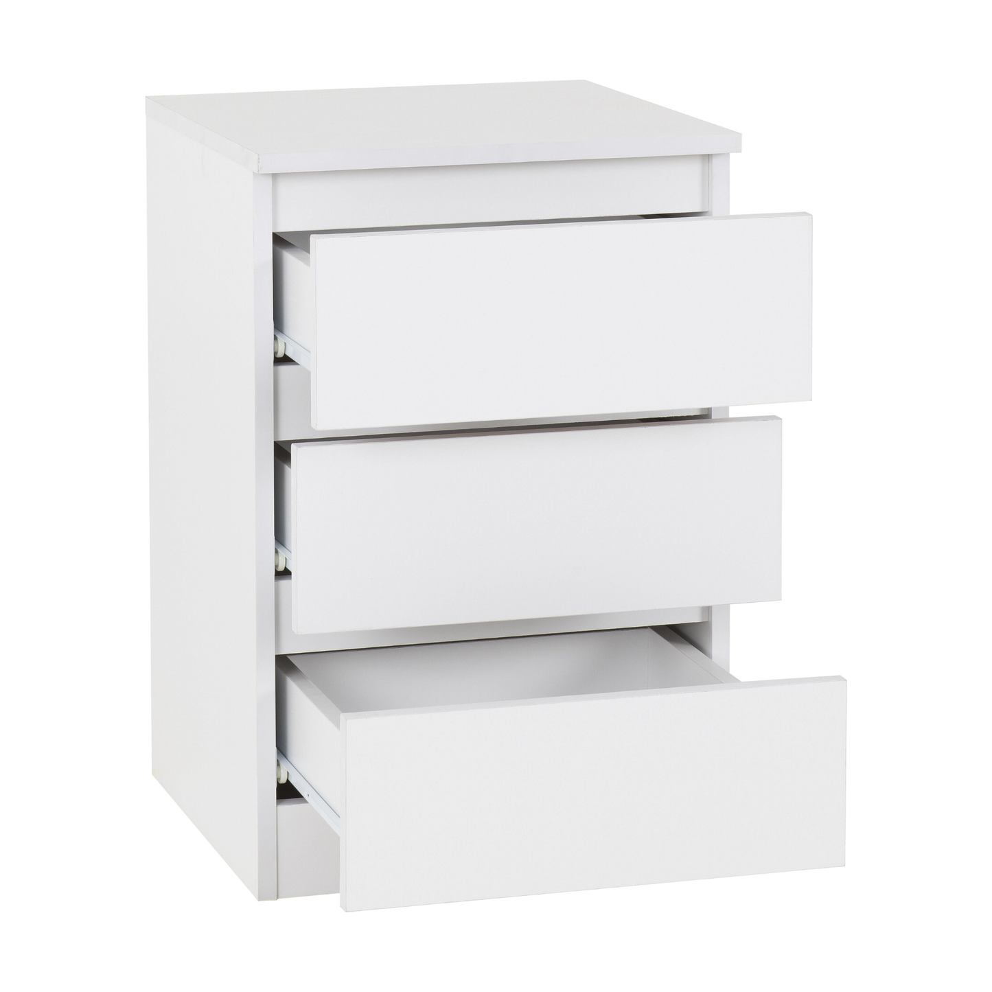 Malvern 3 Drawer Bedside x2 – White Storage