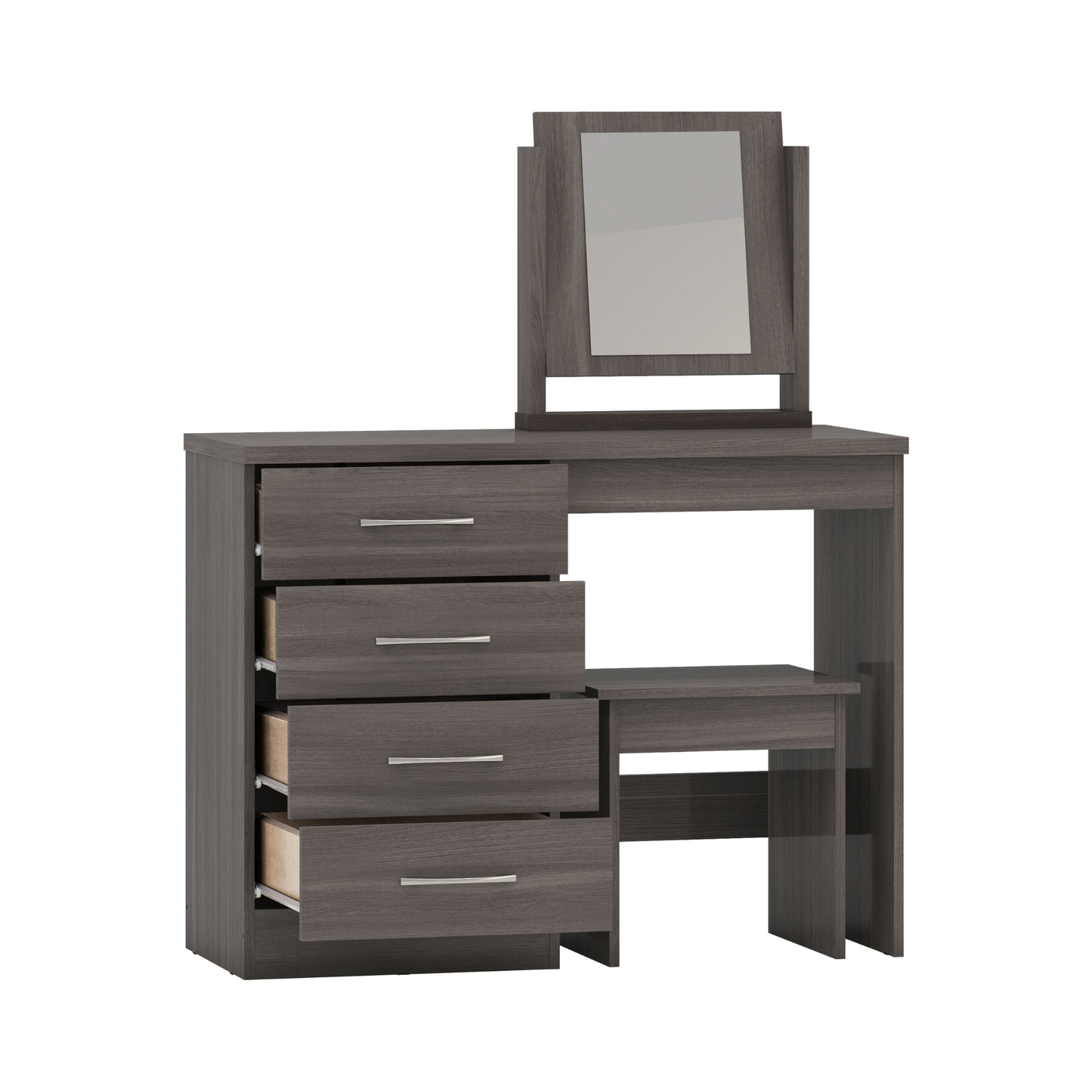 Nevada Dressing Table Set - Black Wood Grain