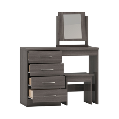Nevada Dressing Table Set - Black Wood Grain