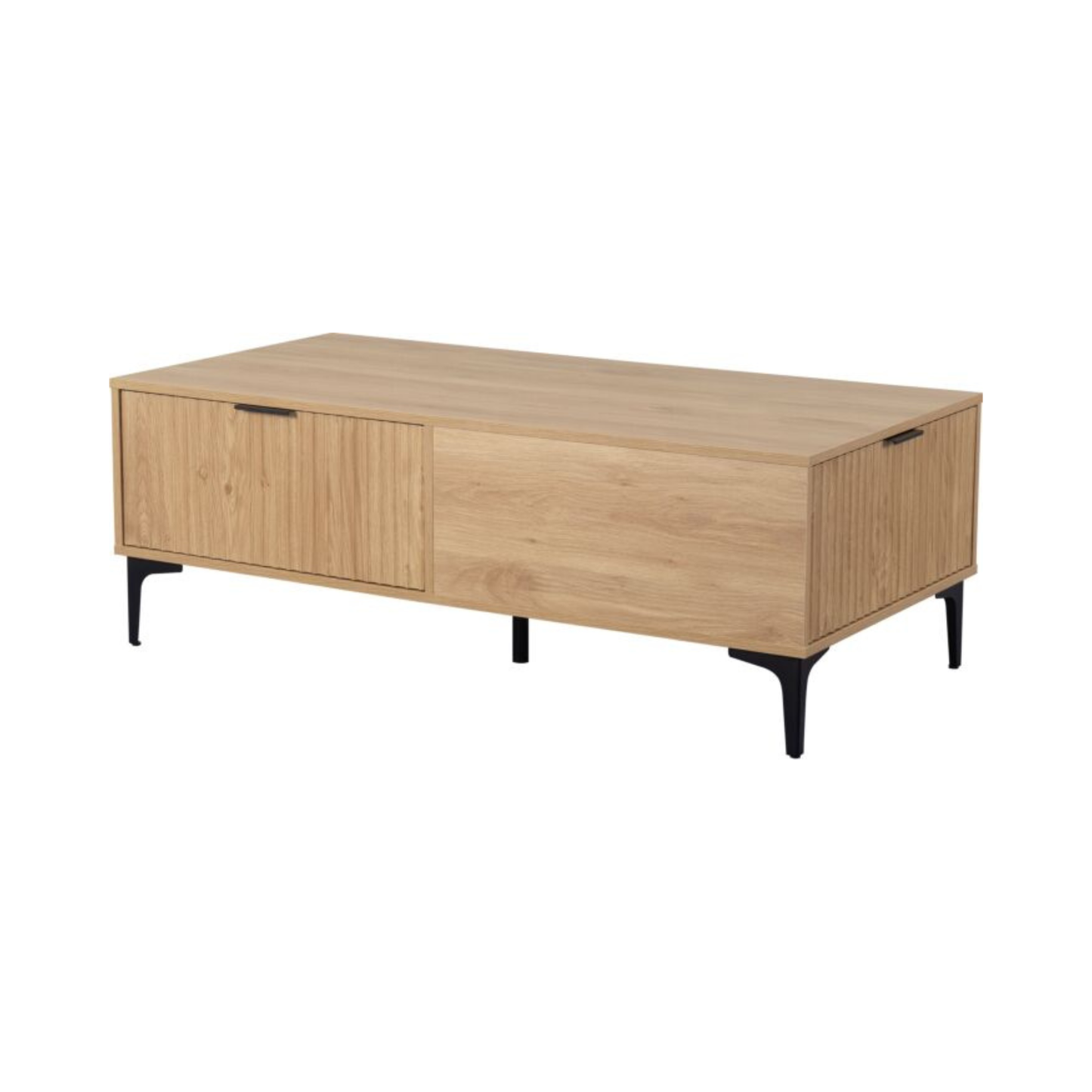 Miami 2 Drawer Coffee Table - Oak Effect Black, Modern Design