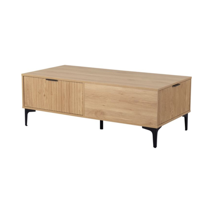 Miami 2 Drawer Coffee Table - Oak Effect Black, Modern Design