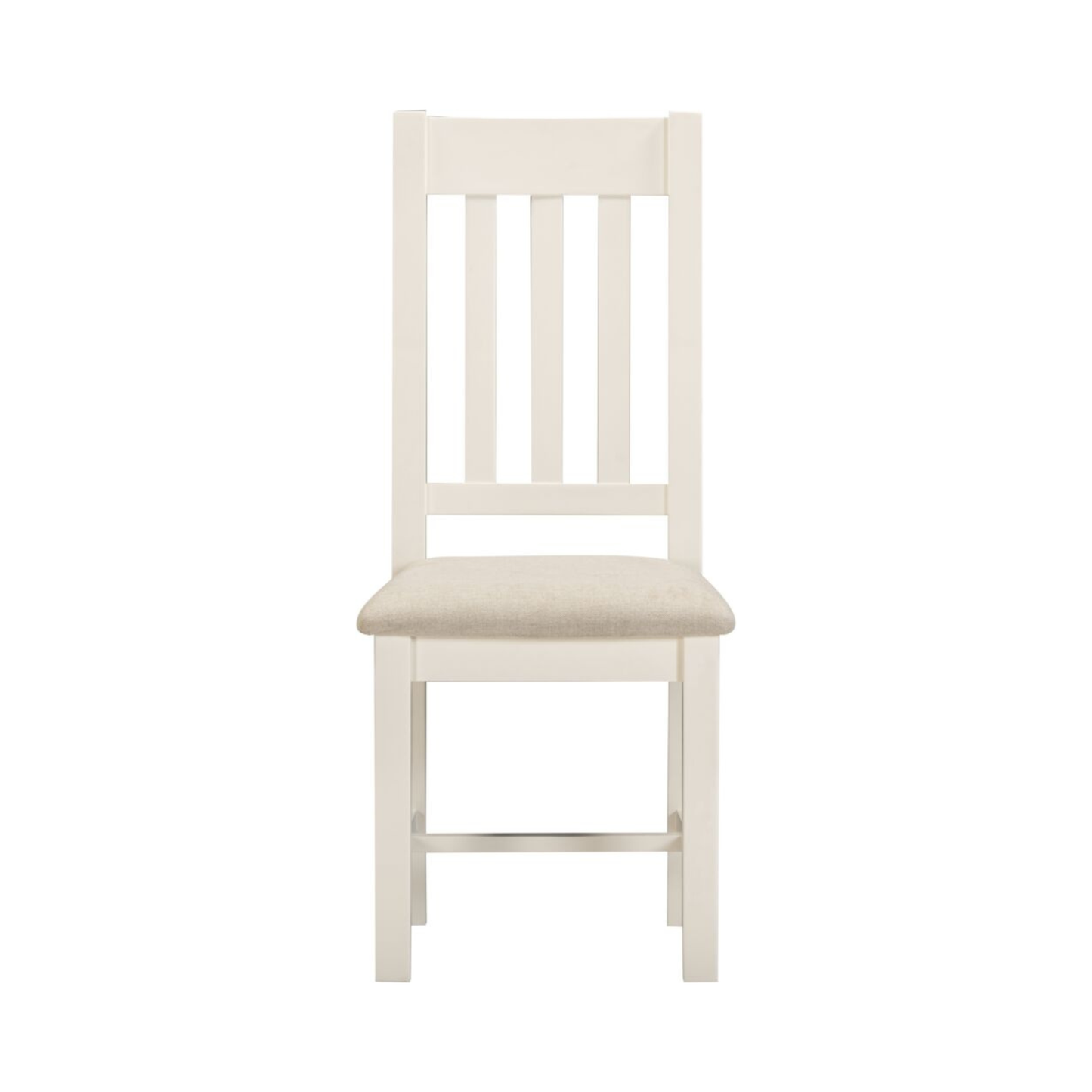 Windsor Slatted Dining Chair Set - Ivory/Oat Fabric (Pair)