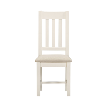 Windsor Slatted Dining Chair Set - Ivory/Oat Fabric (Pair)