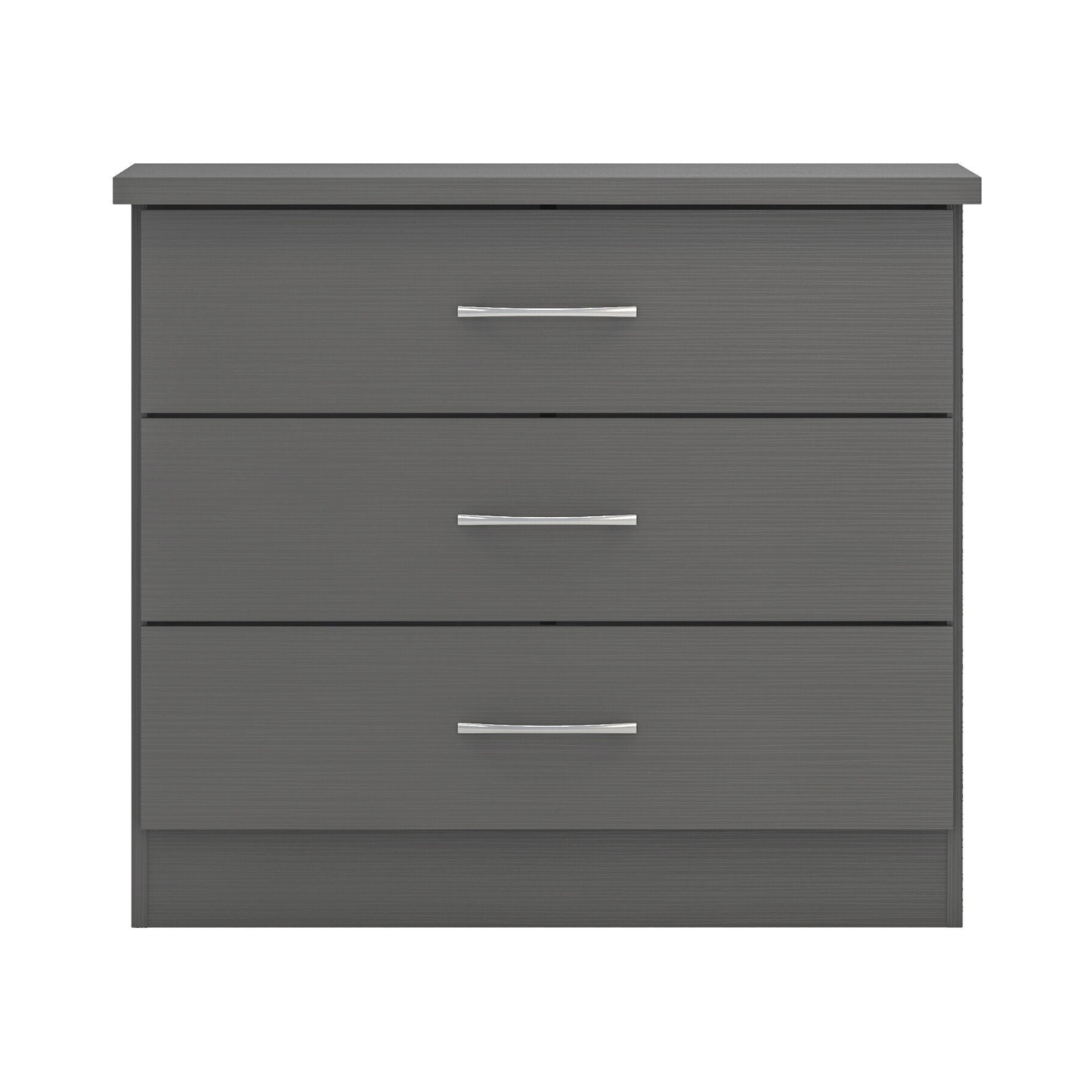 Nevada 3 Drawer Chest - 3D Effect Grey