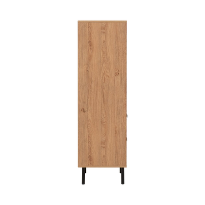 Leon 2 Door 2 Drawer Cabinet – Medium Oak Effect Storage Unit