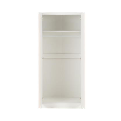 Malvern White 2 Door Wardrobe with Rail & Shelf