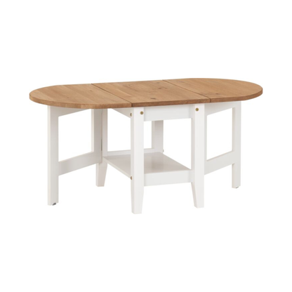 Santos Drop Leaf Coffee Table - White Distressed Waxed Pine