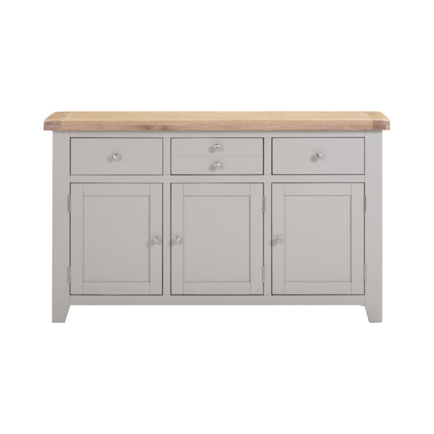 Windsor 3 Door 3 Drawer Sideboard – Pebble Grey/Oak