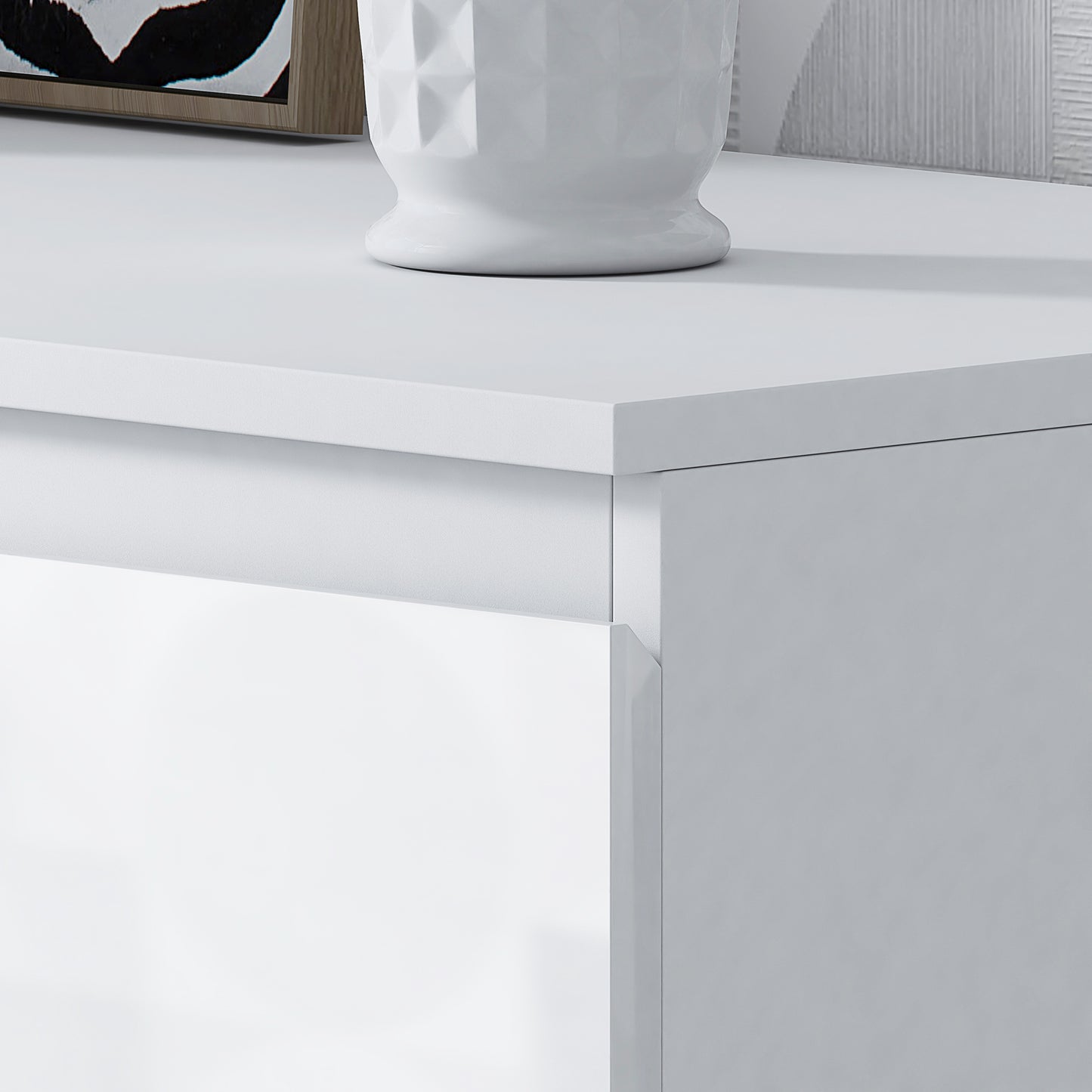 Stora 8 Drawer Wide 4+4 Chest of Drawers – White Gloss Front
