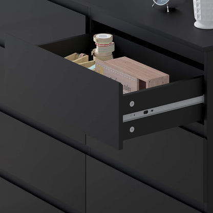 Stora 8 Drawer Wide 4+4 Chest of Drawers – Matt Black