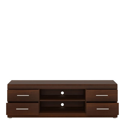 Imperial Wide 4 Drawer TV Cabinet in Dark Mahogany Melamine