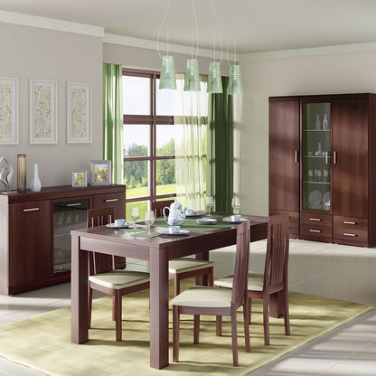 Imperial 3 Door Glazed Sideboard in Dark Mahogany Melamine