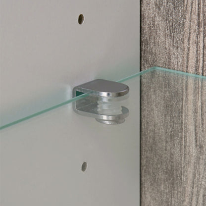 Chelsea Low Display Cabinet 109cm in White with Truffle Oak Trim