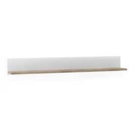 Chelsea Living Wall Shelf in White with a Truffle Oak Trim