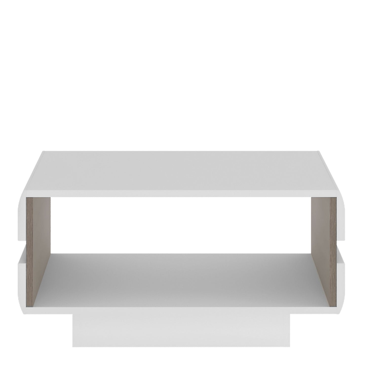 Chelsea Living Small Designer Coffee Table in White and Truffle Oak