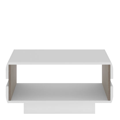 Chelsea Living Small Designer Coffee Table in White and Truffle Oak