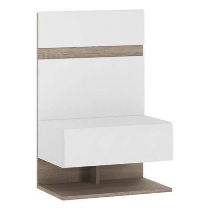 Chelsea Bedside Extension in White with Truffle Oak Trim