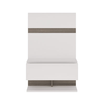 Chelsea Bedside Extension in White with Truffle Oak Trim
