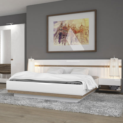 Chelsea Bedside Extension in White with Truffle Oak Trim