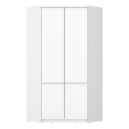 Fribo Corner Wardrobe 2 Door in Alpine White