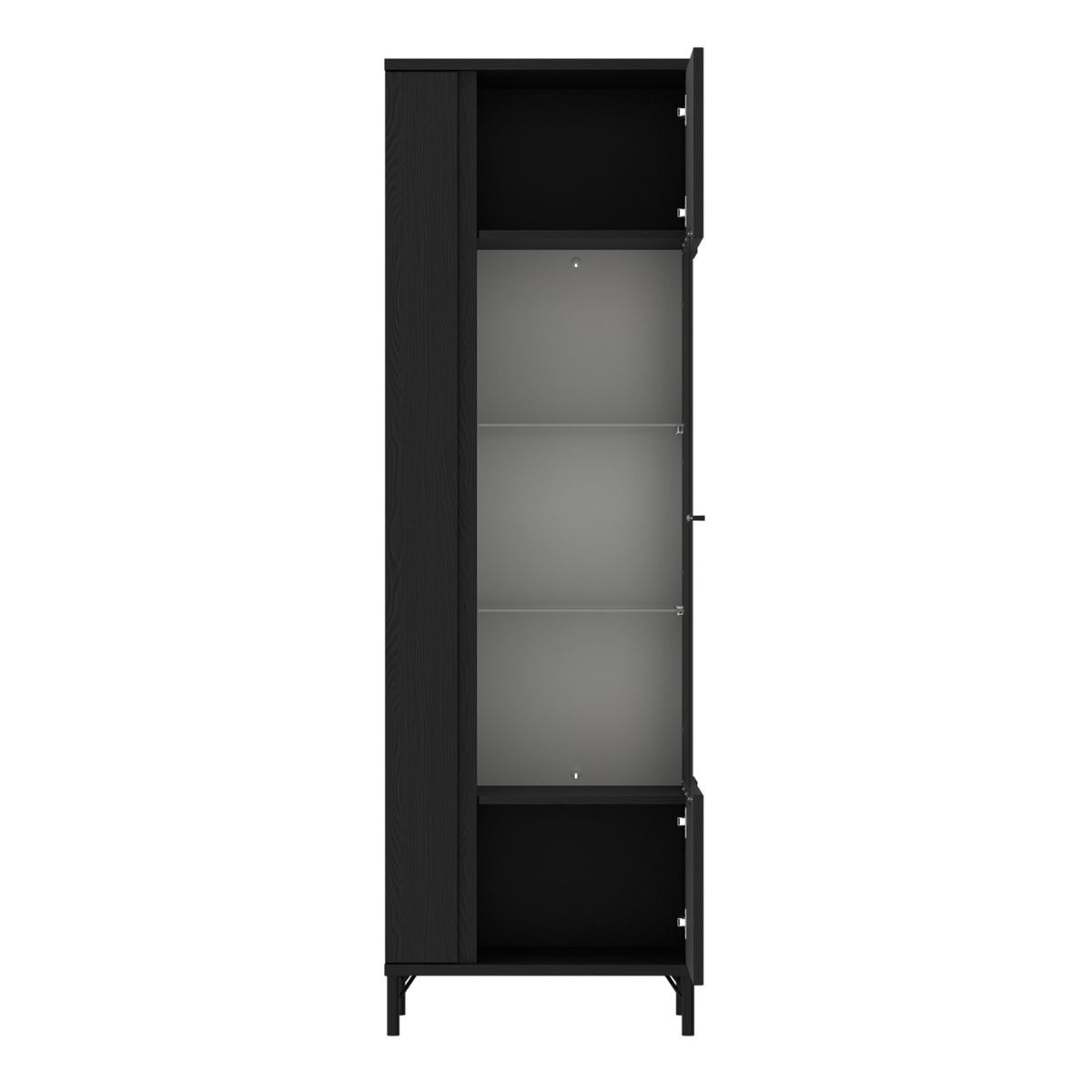 Lusaka Display Cabinet 1 Door in Black Graphite