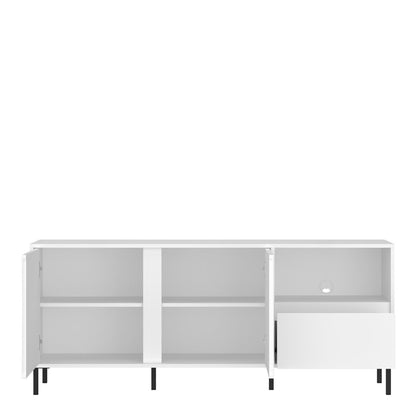 Avenale Wide TV Cabinet 2 Door 1 Drawer in Alpine White High Gloss