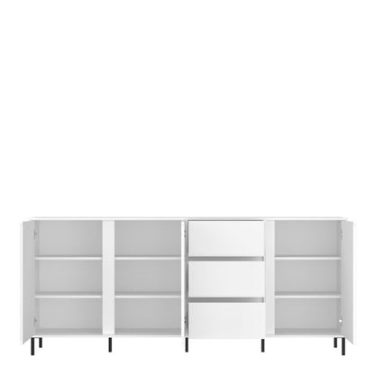 Avenale Sideboard 3 Door 3 Drawer in Alpine White High Gloss