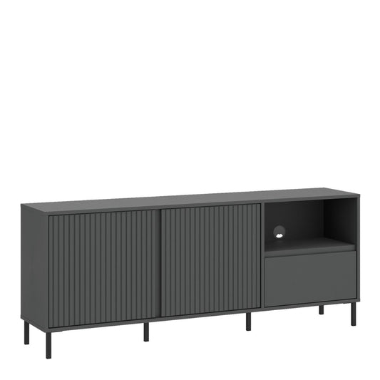 Avenale Wide TV Cabinet 2 Door 1 Drawer in Anthracite