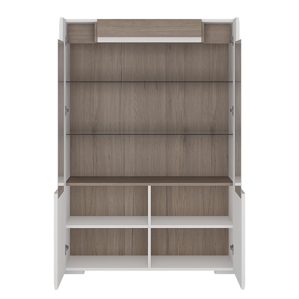 Toronto Low Glazed 2 Door Display Cabinet with Internal Shelves (Plexi Light)