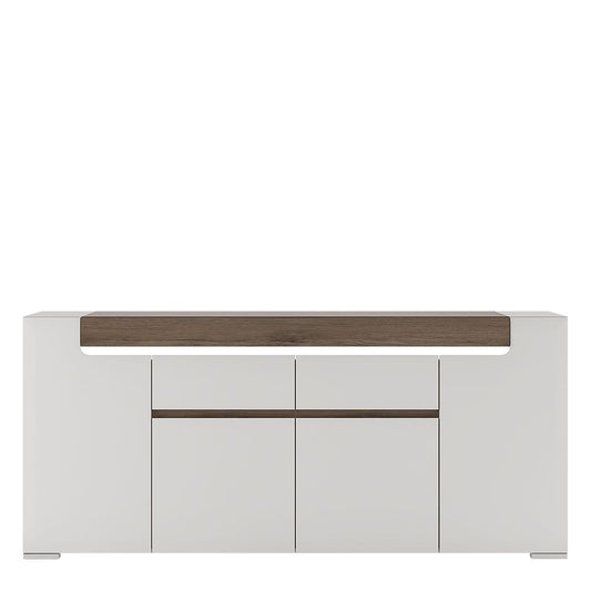 Toronto Wide Sideboard 4 Doors 2 Drawers with LED