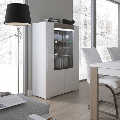 Toronto Low Glazed 2 Door Display Cabinet with Internal Shelves (Plexi Light)