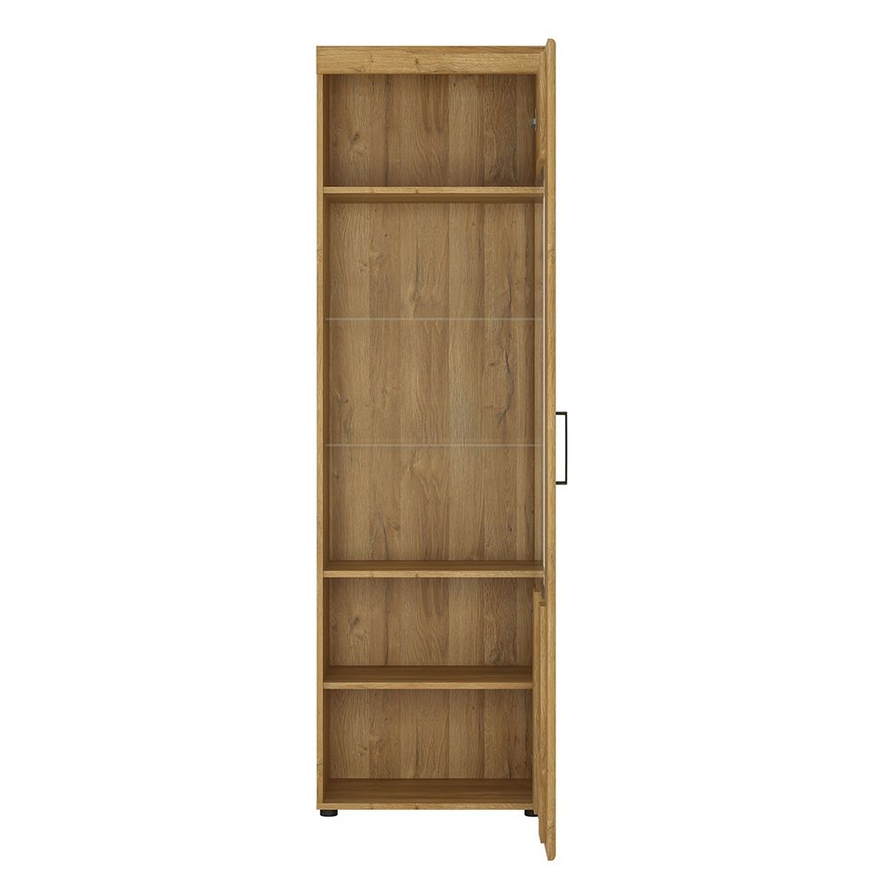 Cortina Tall Glazed Display Cabinet (RH) in Grandson Oak