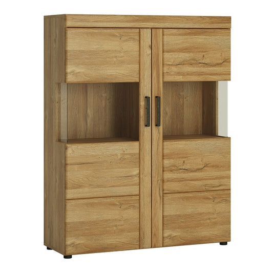 Cortina Low Wide Display Cabinet in Grandson Oak