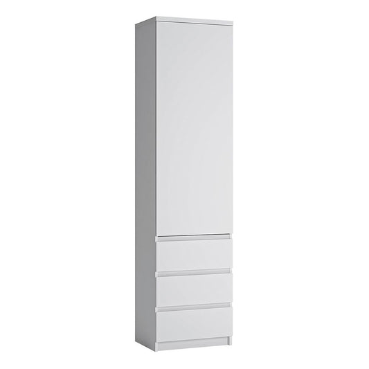 Fribo Tall 1 Door 3 Drawer Cupboard in White