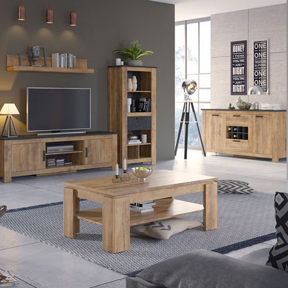 Rapallo 135cm Wall Shelf Chestnut and Matera Grey