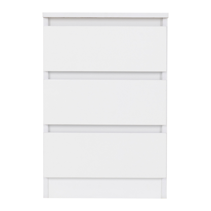 Malvern 3 Drawer Bedside x2 – White Storage