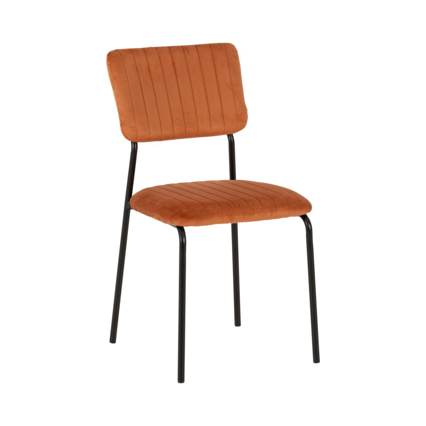 Sheldon Dining Chair Set - Burnt Orange Velvet Fabric (Pack of 4)