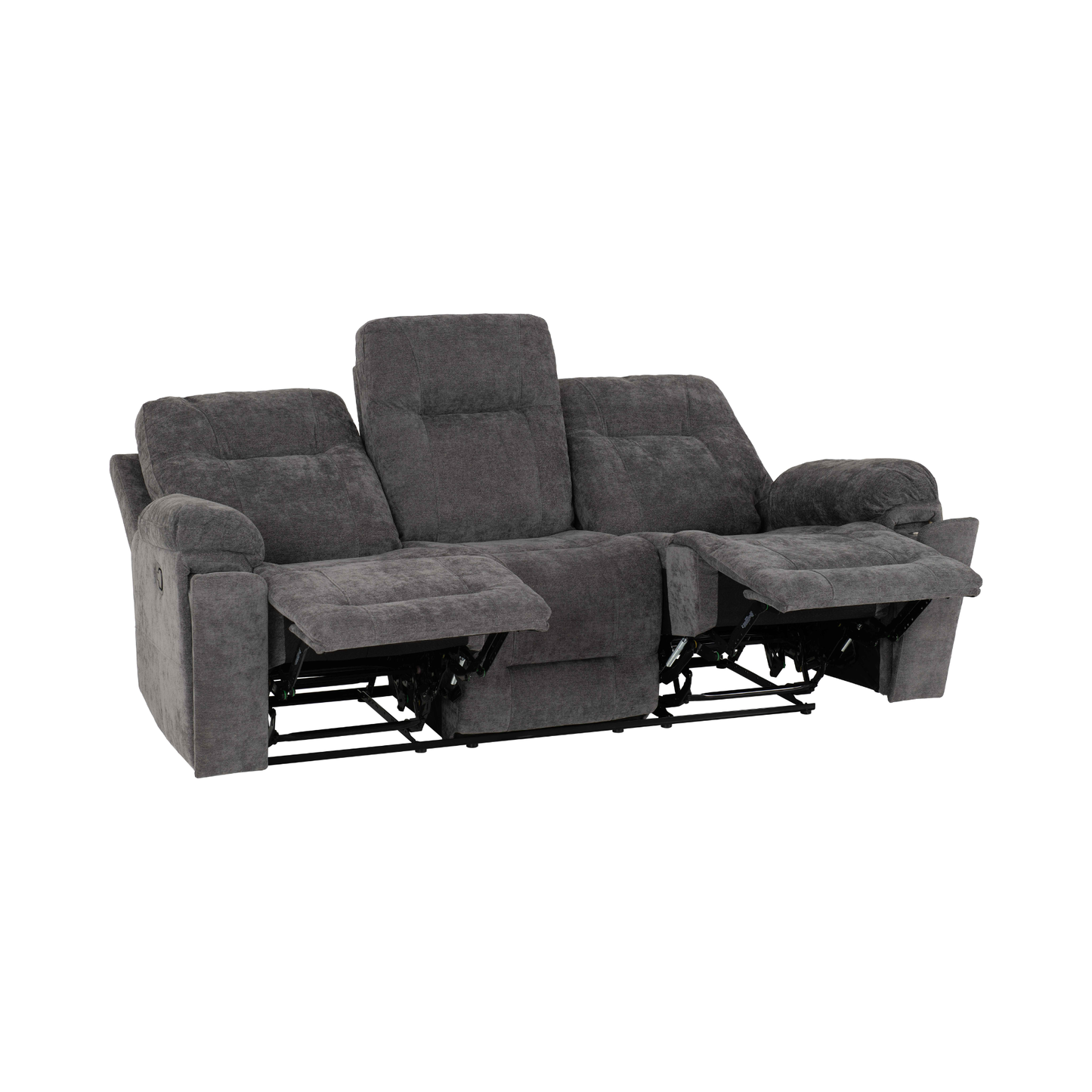 Guildford 3 Seater Recliner Sofa - Grey Fabric