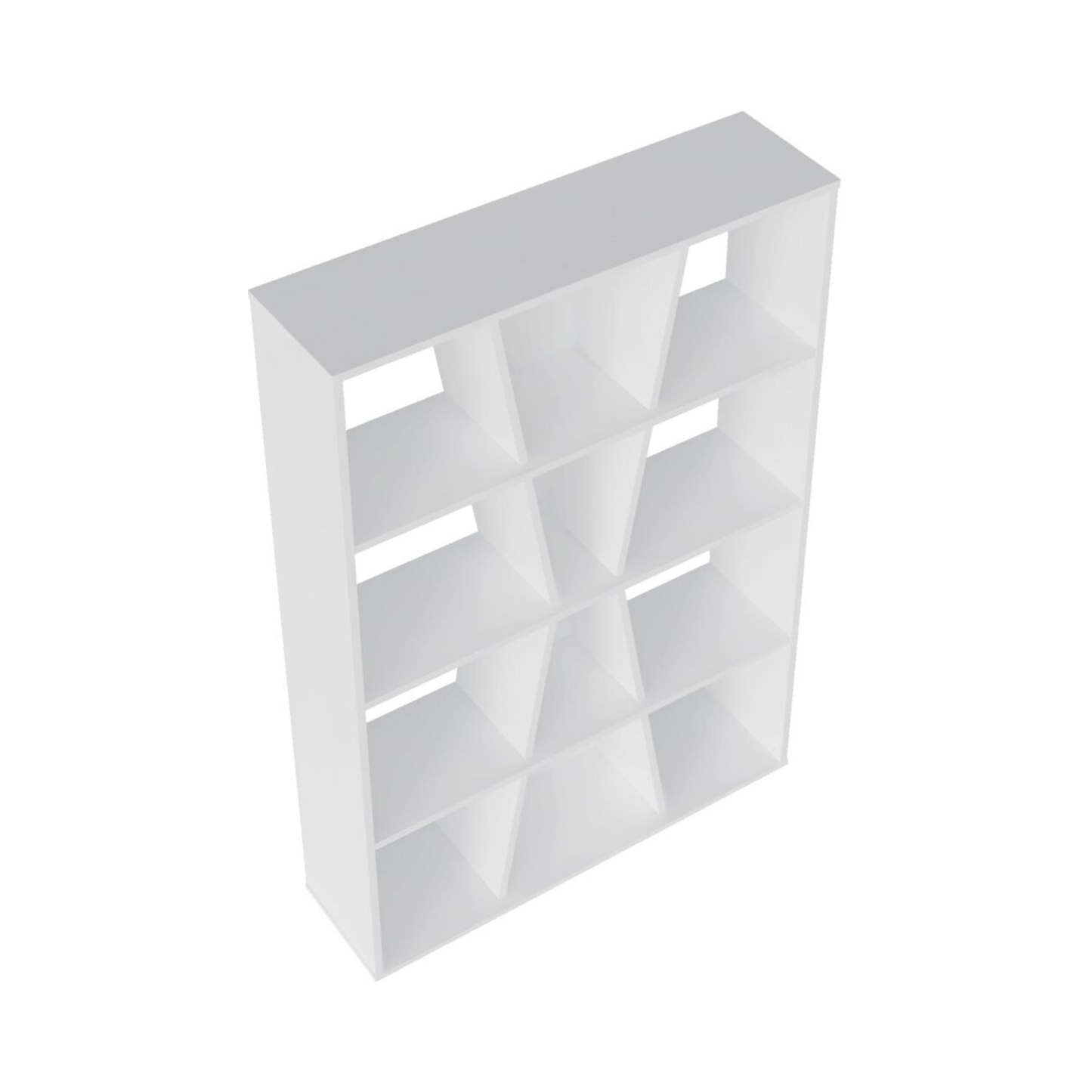 Naples Medium Bookcase – White Modern Storage Shelving Unit