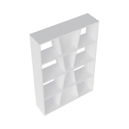 Naples Medium Bookcase – White Modern Storage Shelving Unit