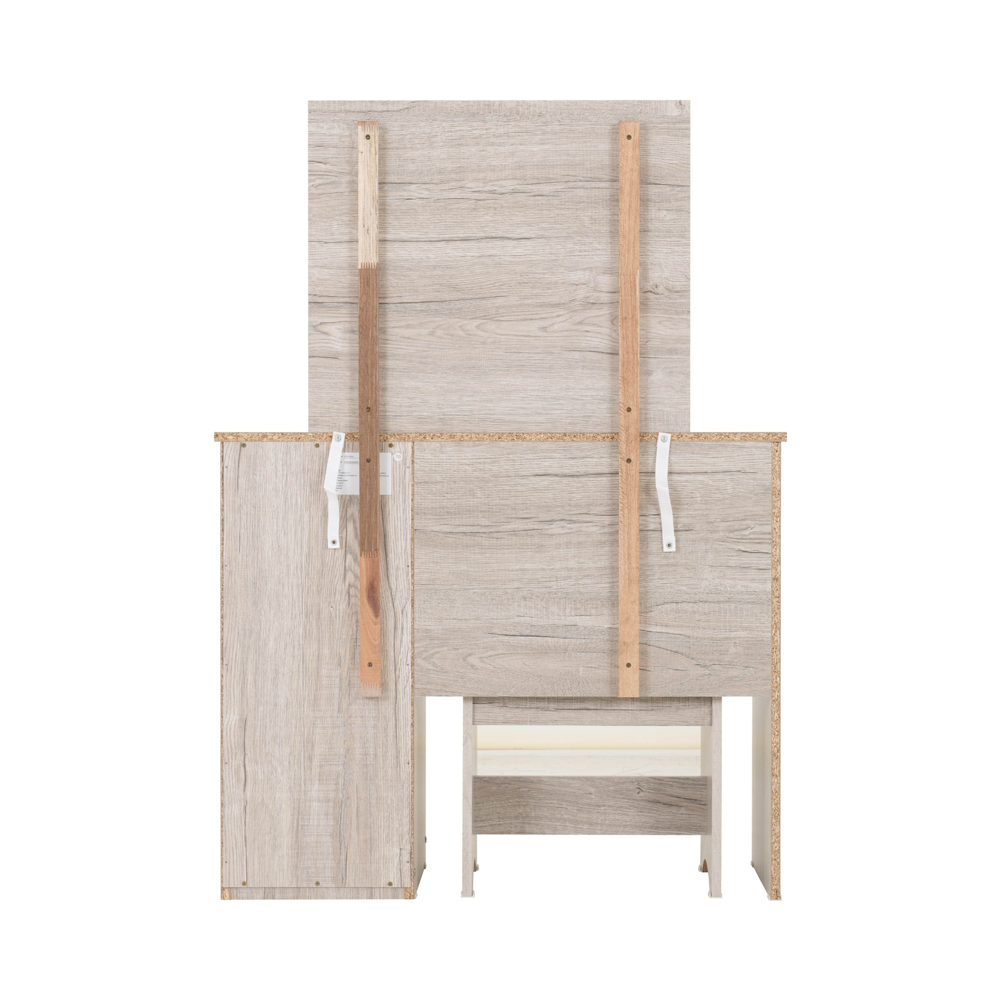Malvern 3 Drawer Dressing Table Set - Urban Snow/Steel Fabric