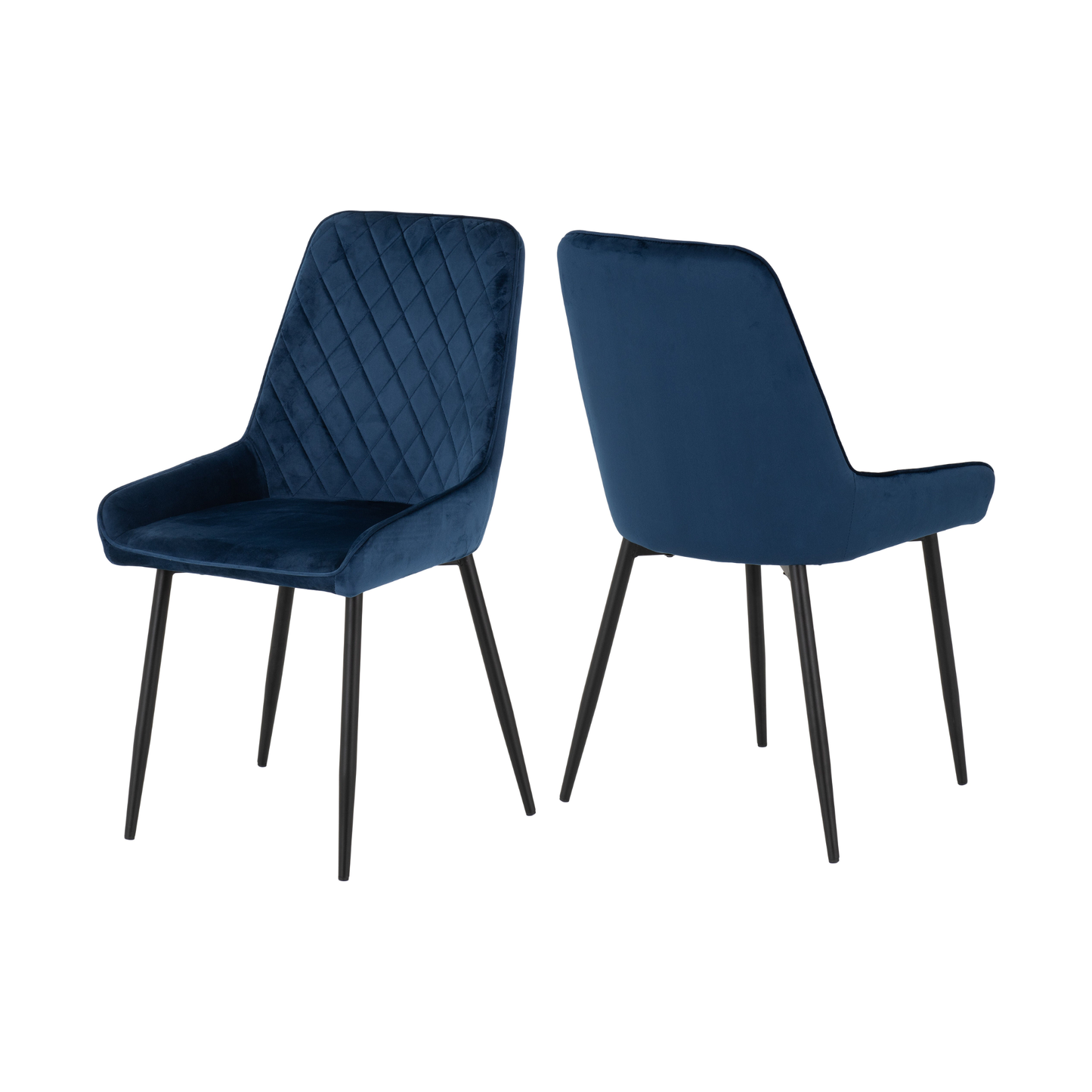 Avery Extending Dining Set with 4 Chairs - Concrete & Sapphire Blue Velvet