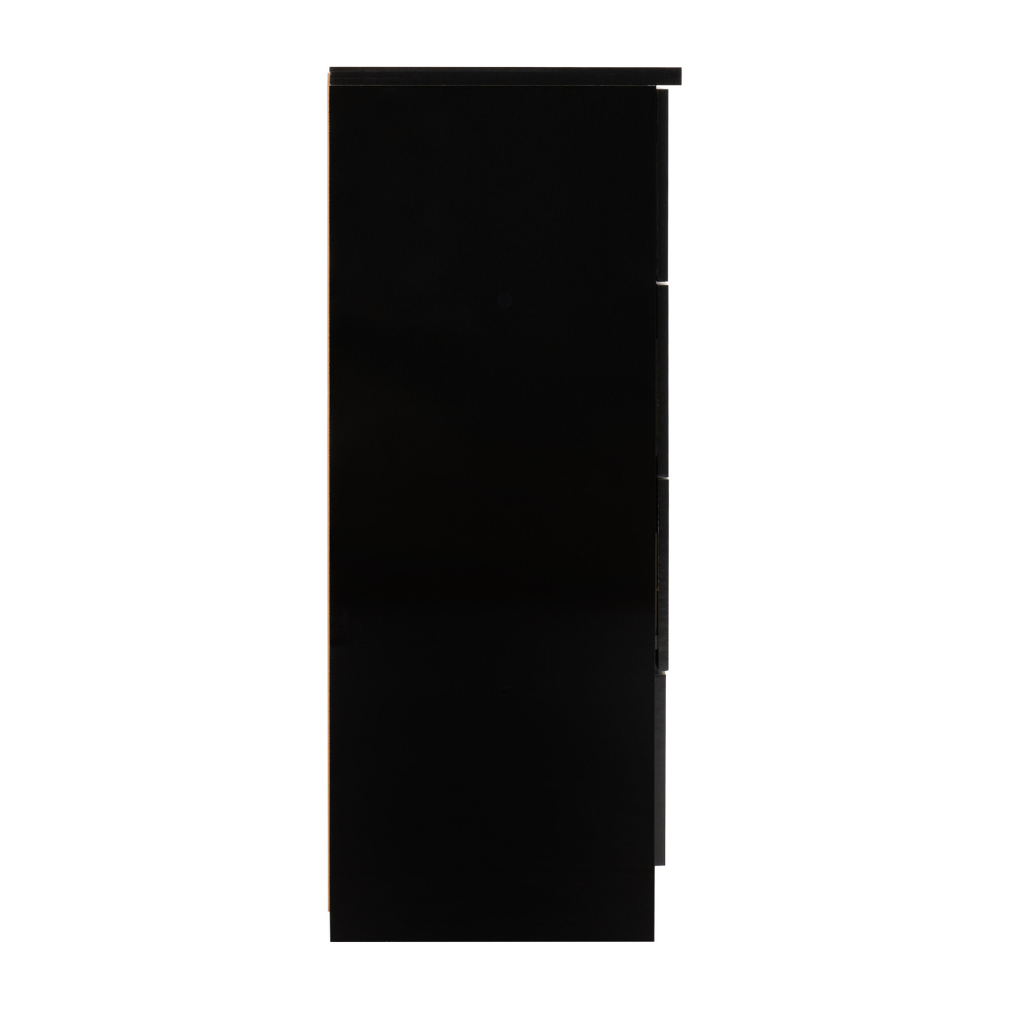 Nevada 5 Drawer Low Wardrobe - Black Gloss