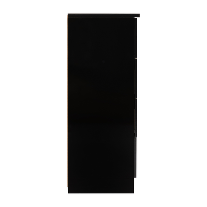 Nevada 5 Drawer Low Wardrobe - Black Gloss